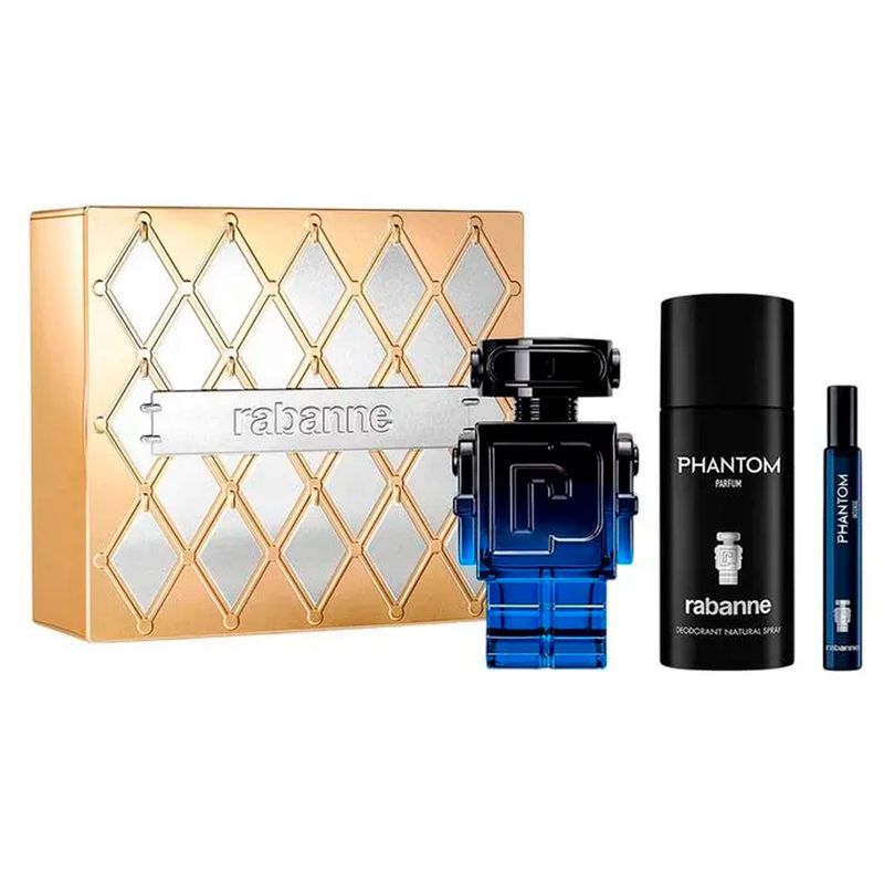 Kit-Perfume-Rabanne-Phantom-Masculino---Eau-de-Parfum-100ml---Desodorante-150ml---Miniatura-10ml