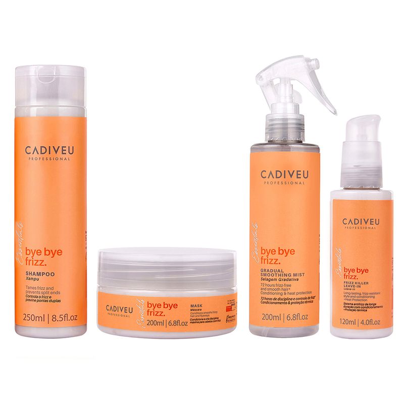 Kit-Cadiveu-Essentials-Bye-Bye-Frizz---Shampoo-250ml---Mascara-Anti--Frizz-200ml---Leave-In-Selagem-Gradativa-200ml---Leave-In-Frizz-Killer-120ml