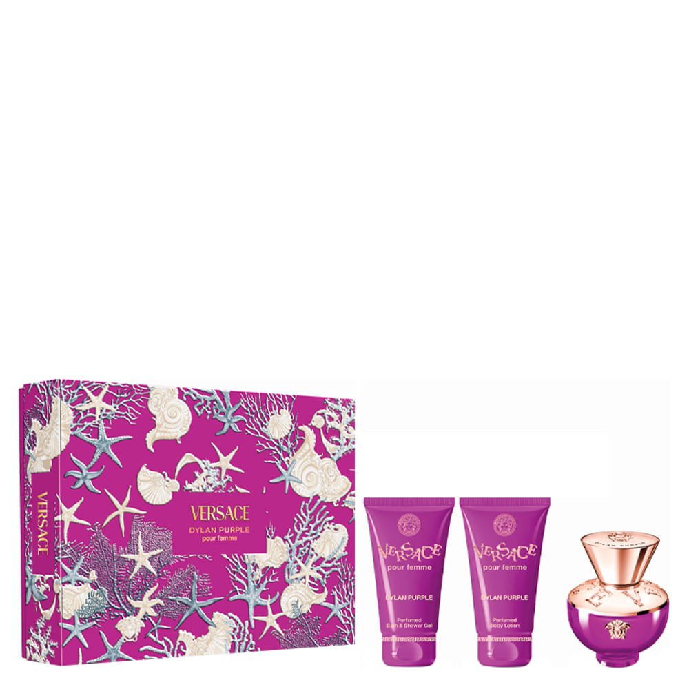 Kit Versace Dylan Purple Perfume + Gel + Loção | Amobeleza