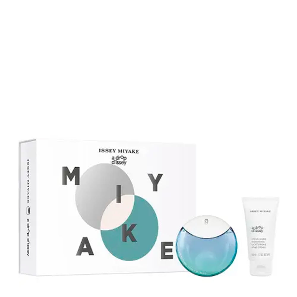 Kit Perfume Issey Miyake a Drop Dissey Feminino - Eau de Parfum 50ml + Creme para Mãos 50ml - Caixa Verde