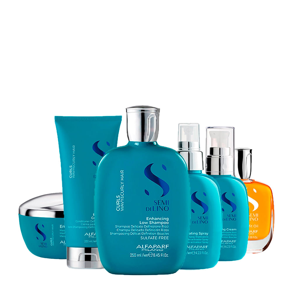 Kit Alfaparf Milano Semi Di Lino Curls Home Care - 6 Produtos
