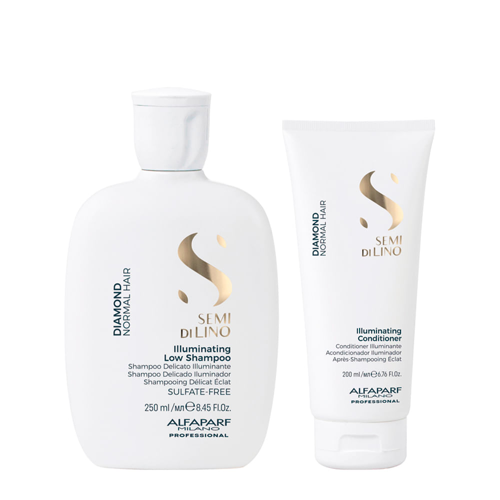 Kit Alfaparf Milano Professional Semi Di Lino Diamond - Shampoo 250ml + Condicionador 200ml