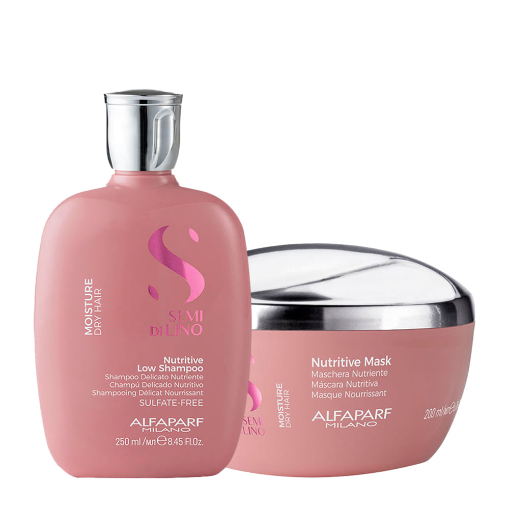 Kit Alfaparf Milano Professional Semi Di Lino Moisture - Shampoo 250ml + Máscara 200ml