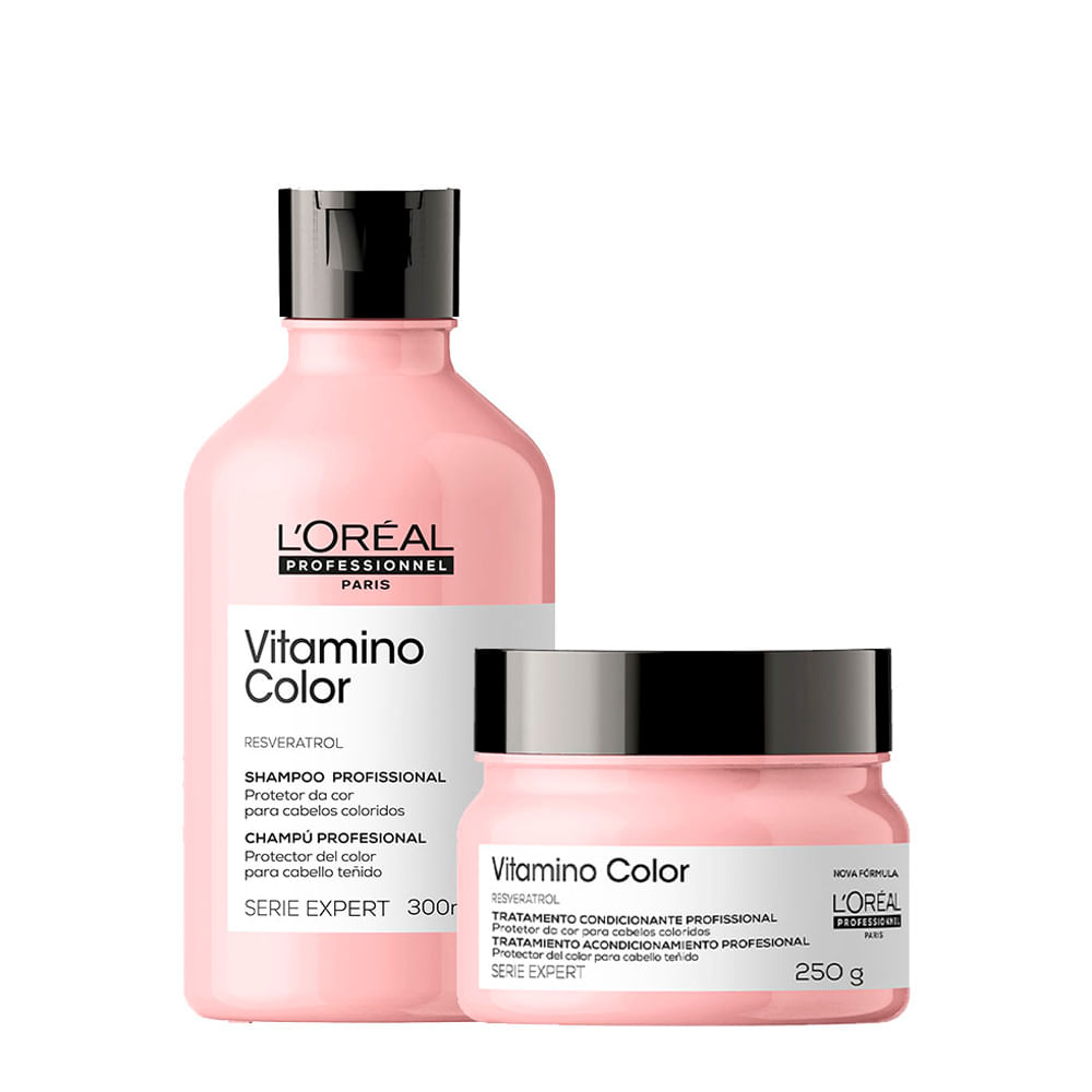 Kit LOréal Professionnel Serie Expert Vitamino Color - Shampoo 300ml + Máscara 250g