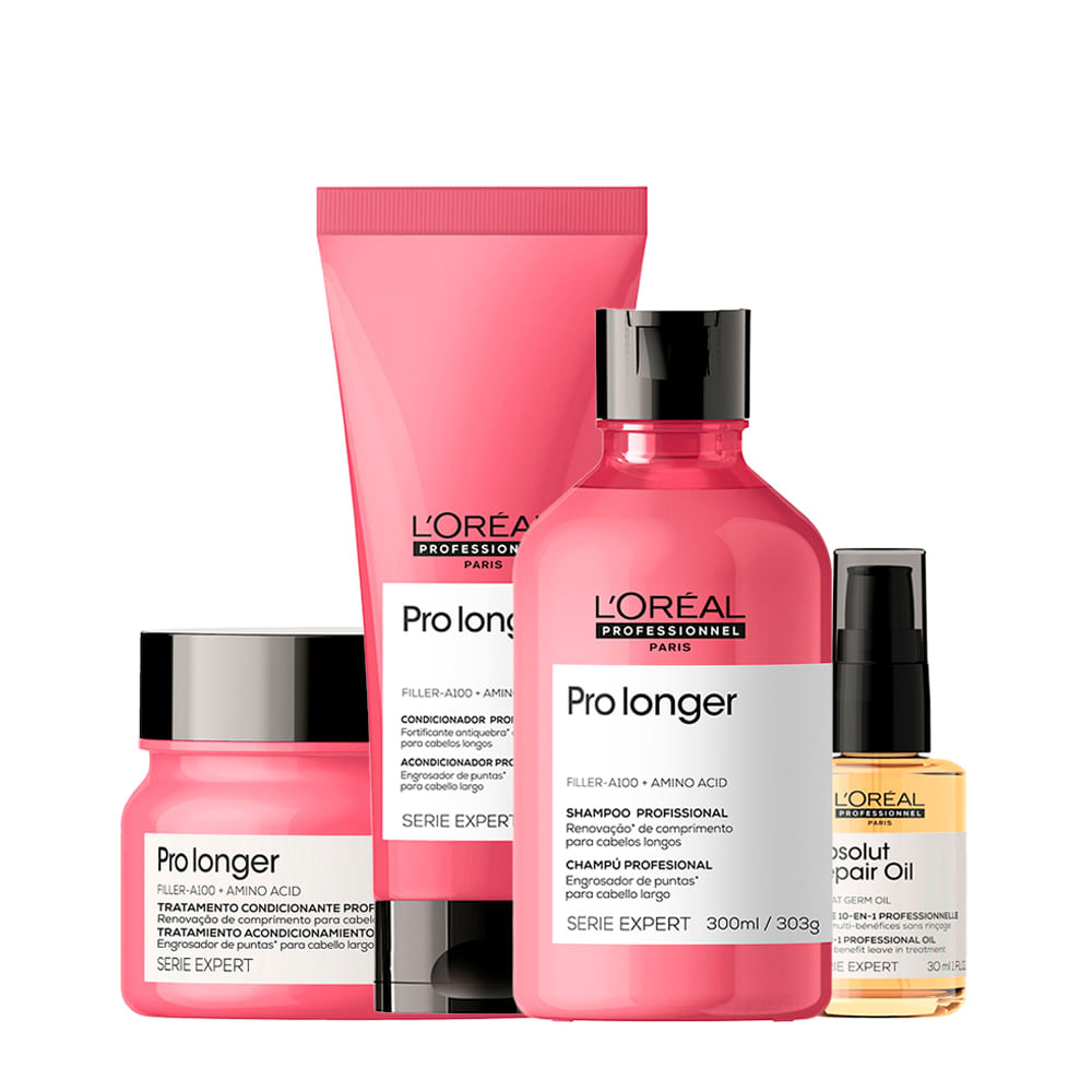 Kit LOréal Professionnel Serie Expert Pro Longer - 3 Produtos + Óleo Capilar Absolut Repair 10 In 1 30ml