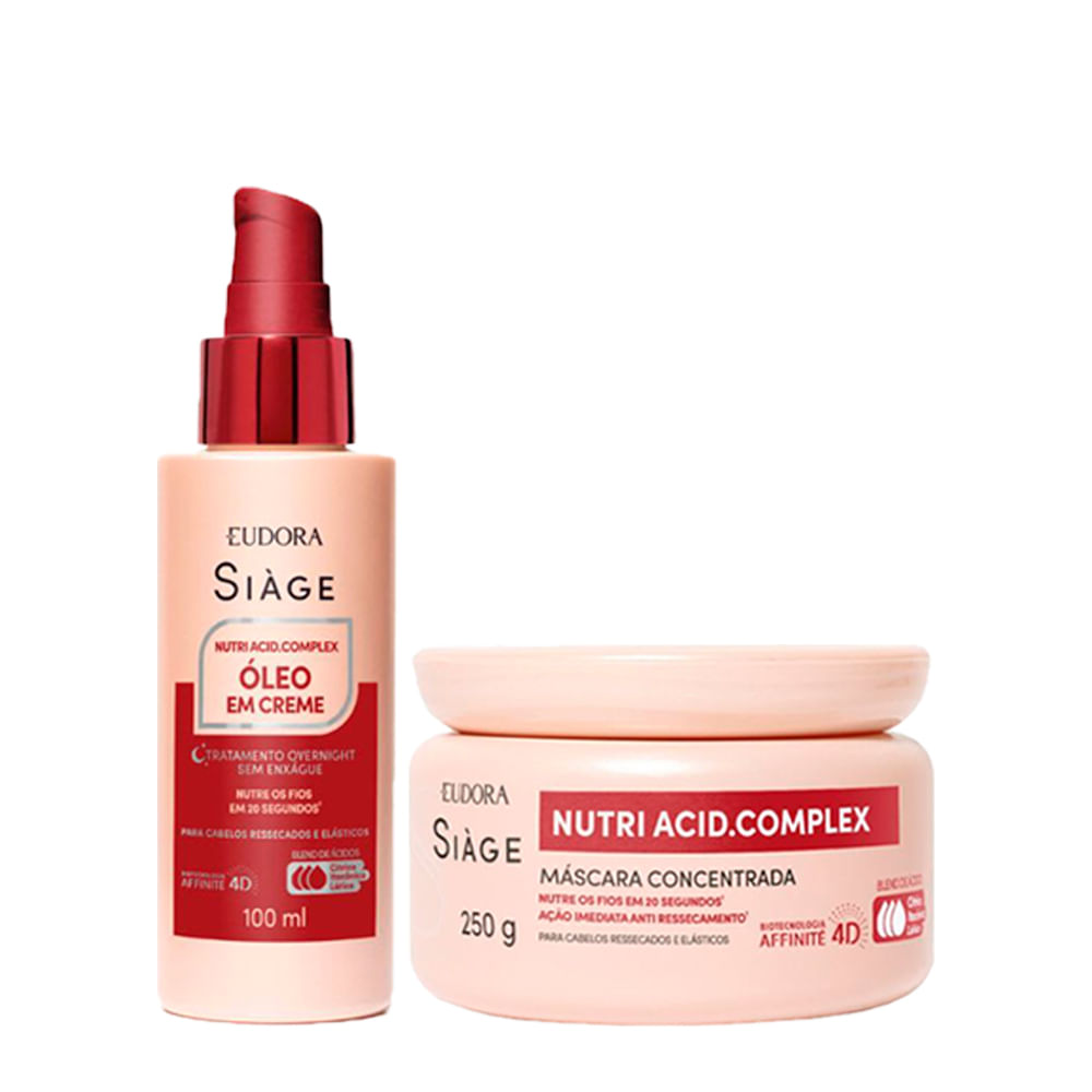 Kit Eudora Siàge Nutri Acid Óleo em Creme 100ml + Máscara 250g