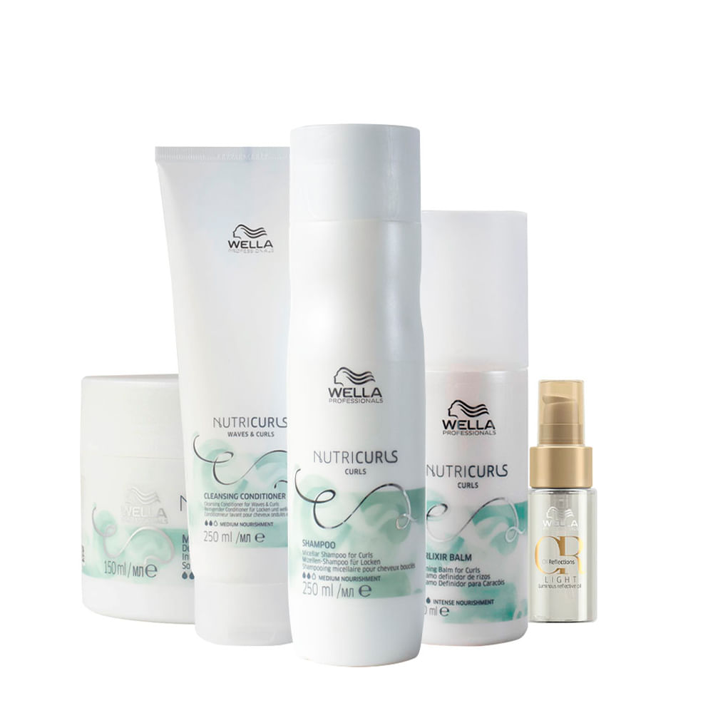 Encontraproduto.com.br - Kit Wella Professionals Nutricurls Co- Wash Light Home Care- 5 Produtos