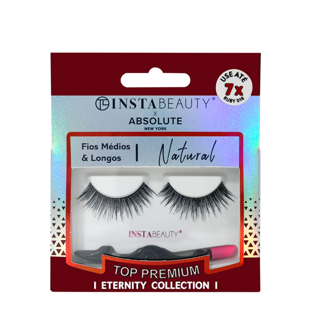 Cílios Postiços Curto Absolute New York Istabeauty Ruby 016 Preto 1 Par