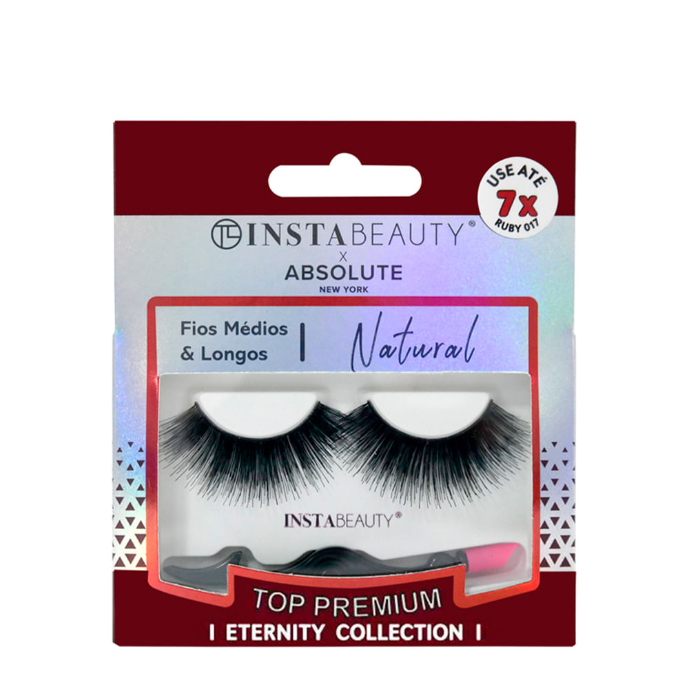 Cílios Postiços Curto Absolute New York Istabeauty Ruby 017 Preto 1 Par