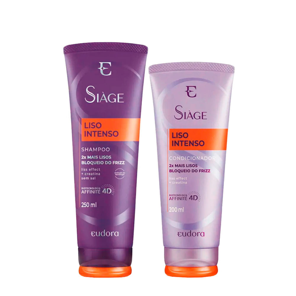 Kit Eudora Siàge Liso Intenso 4D - Shampoo 250ml + Condicionador 200ml